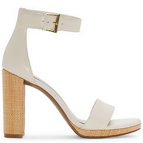 NWT Worthington Cream Ankle Strap Block Heels - Picture 6 of 8